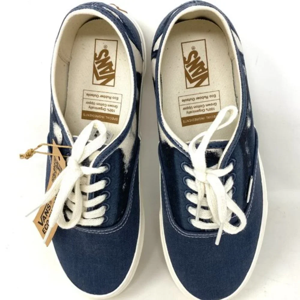 Vans Authentic Low Top Shoes Women's Size Skate Blue White Canvas VN0A5KRD8CP